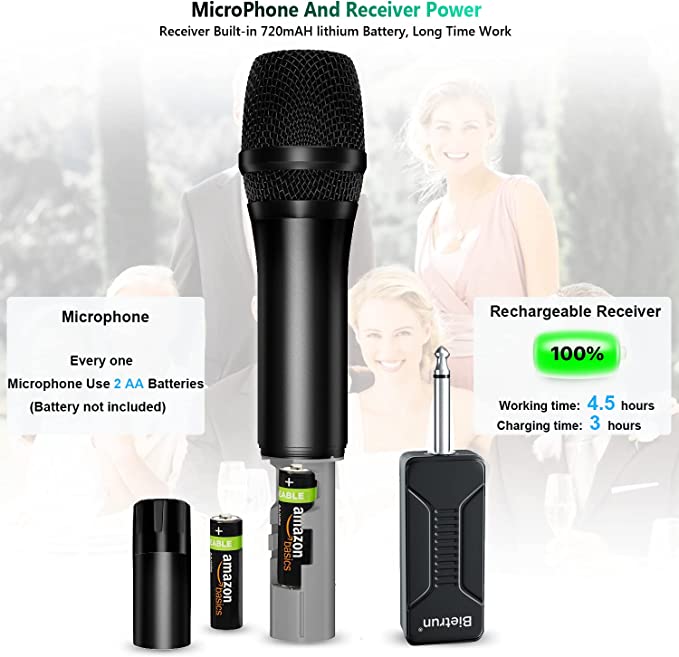 Bietrun Multipurpose Dynamic Microphone with Rechargeable Receiver
