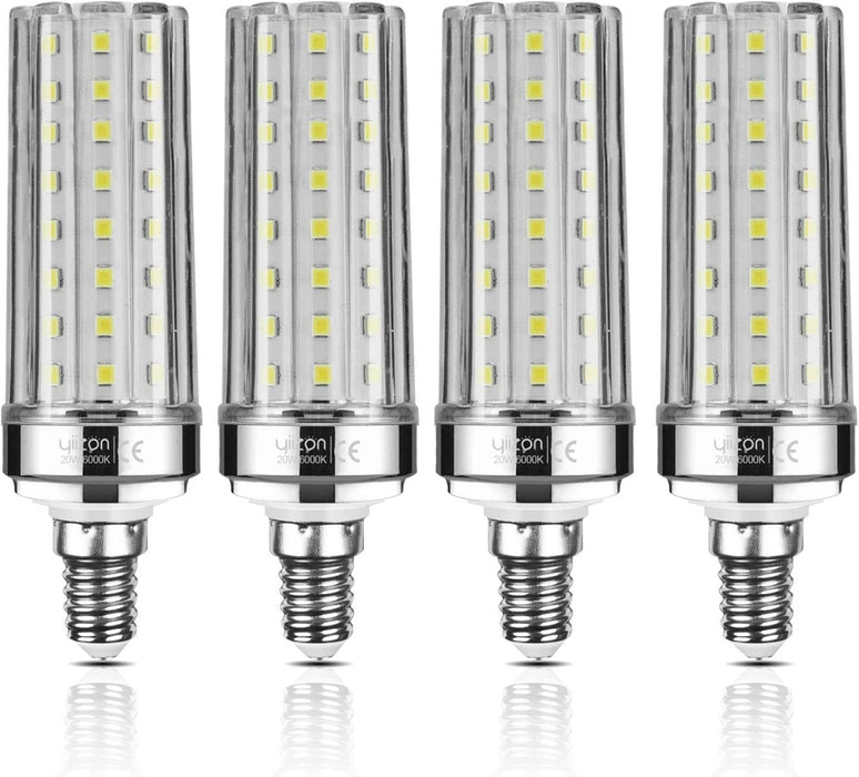 YIIZON LED Corn Bulbs E12 20W Equivalent to 150 W Incandescent Light Bulbs - 4 Pack