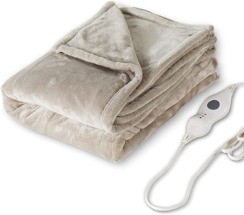 Tefici Electric Heated Blanket Throw Super Cozy Soft 2-Layer Flannel 50" x 60"