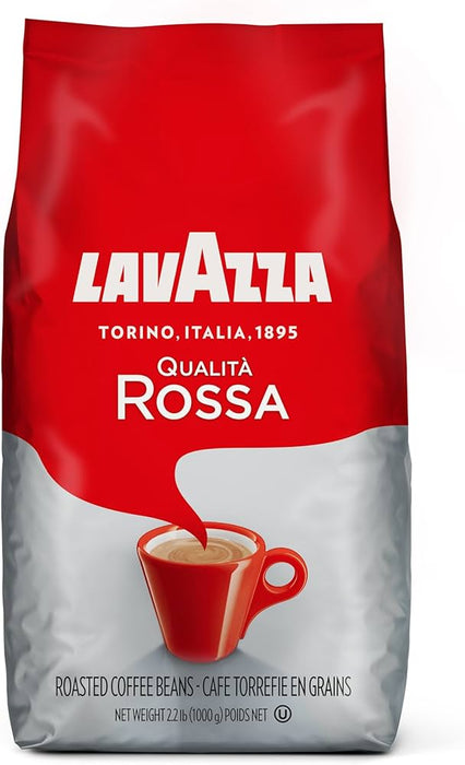 Lavazza Qualita Rossa - 2.2LB Bag of Espresso Beans - Authentic Italian Blended and Roasted in Italy