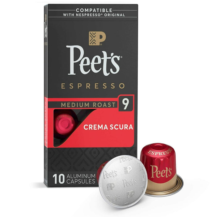 Peet's Coffee- Crema Scura (Intensity 9) Medium Roast Capsules - 10ct Capsules