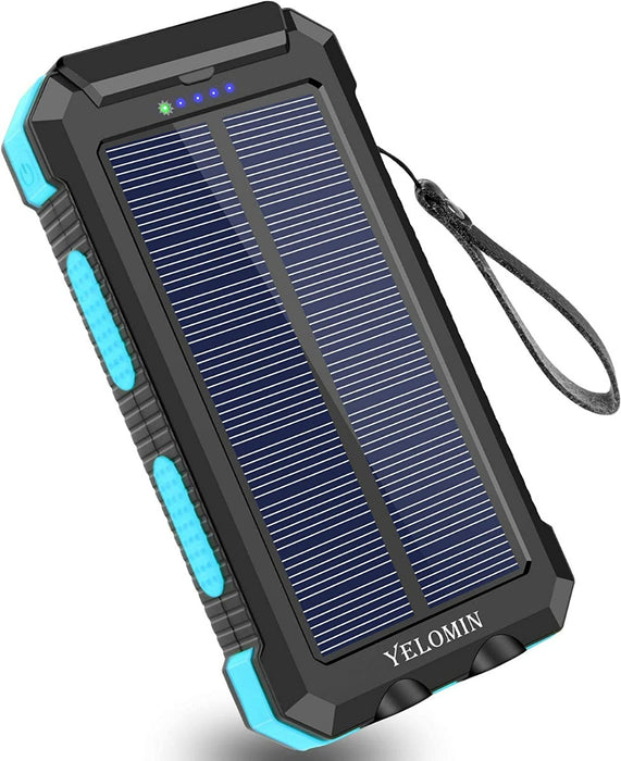 YELOMIN S1008D Solar Charger 30000mAh-Blue/Black