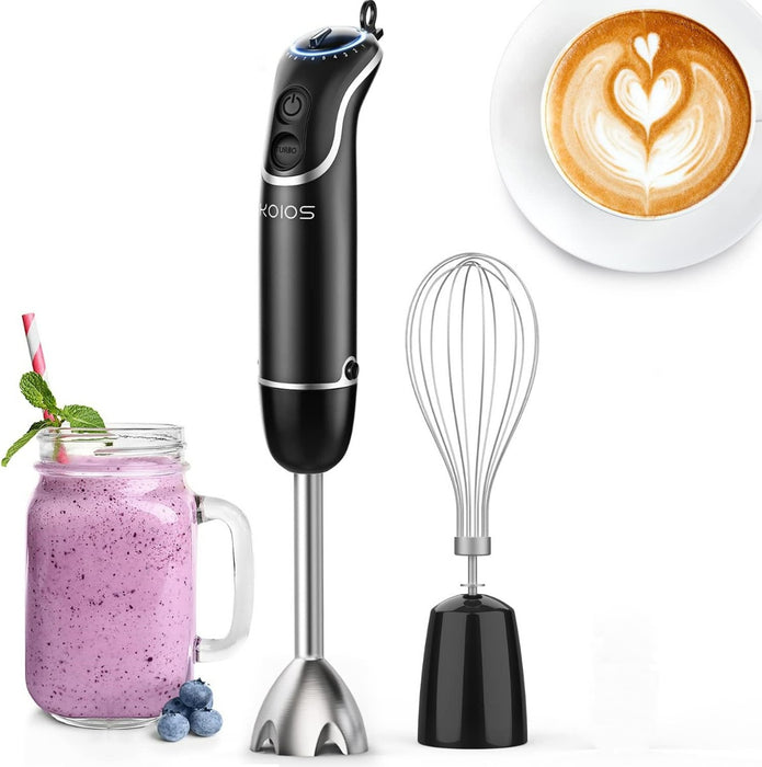 KOIOS HB-2031  Black Titanium Reinforced 4 In 1 Immersion Hand Blender MULTISPEED