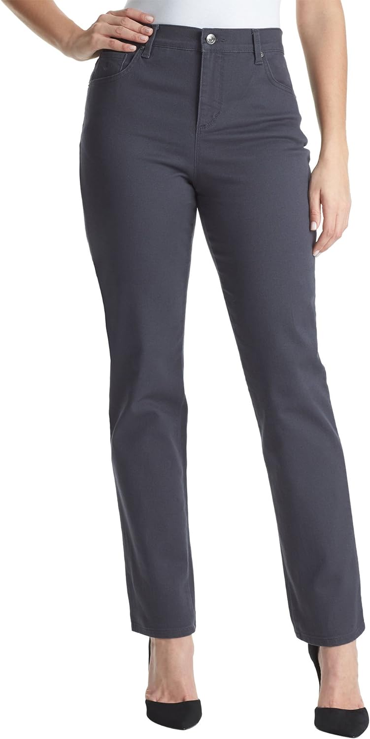 Gloria Vanderbilt Womens Amanda Slimming Stretch Tapered Leg Jeans - Grey Twilight - Average 8