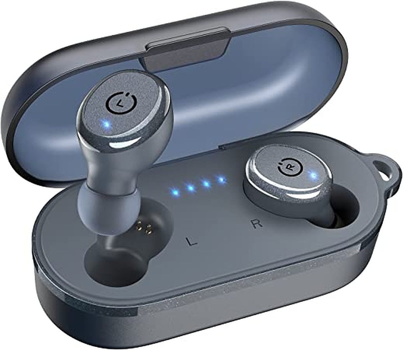 TOZO T10 Bluetooth 5.3 Wireless Earbuds with Wireless Charging Case IPX8 Waterproof-Blue