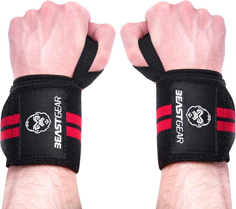 Beast Gear Wrist Wraps for Weightlifting - 20" Wrist Support Straps