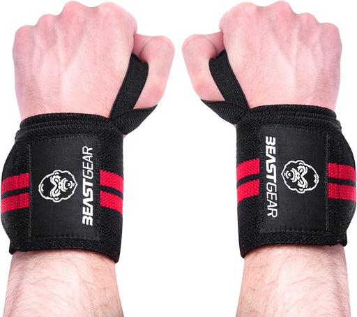 Beast Gear Wrist Wraps for Weightlifting - 20" Wrist Support Straps