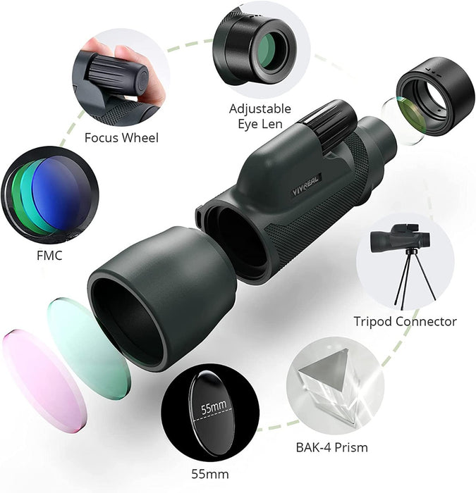 VIVREAL 12X55 Monocular Telescope