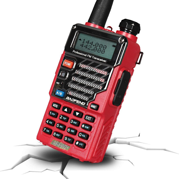 BAOFENG BF-F9 V2+ 5-Watt Hi-Power Dual-Band 145-155/400-520 MHz Hand Held Ham Radio - Red