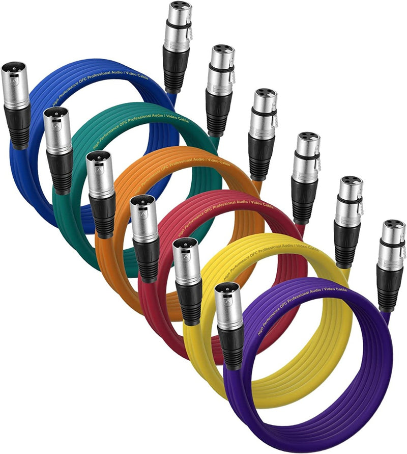 NUOSIYA XLR Cables Microphone Cable PVC Colored Patch Cable XLR Male to Female Mic Cables (18FT)