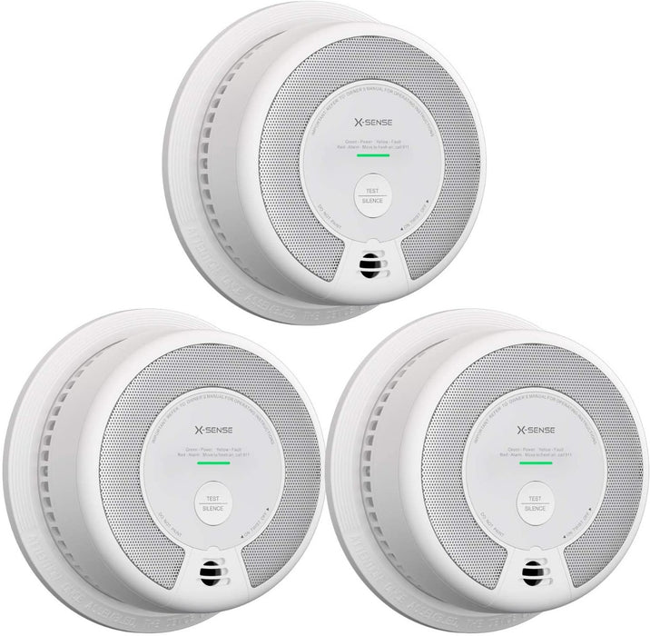 X-Sense SC06 Combination Smoke and Carbon Detector - 3 Pack