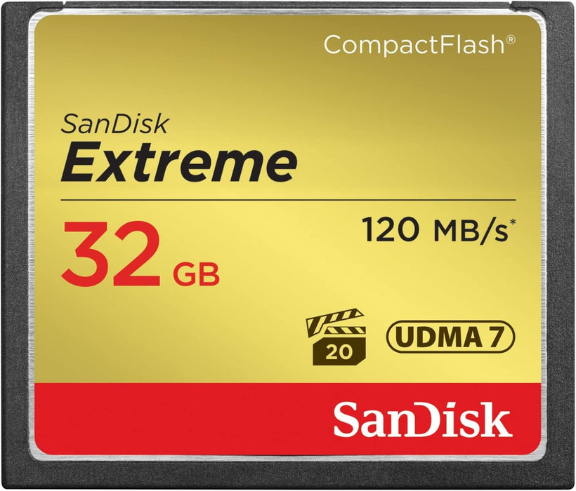 SanDisk 32GB Extreme CompactFlash Memory Card UDMA 7 Speed Up To 120MB/s - SDCFXSB-032G-G46