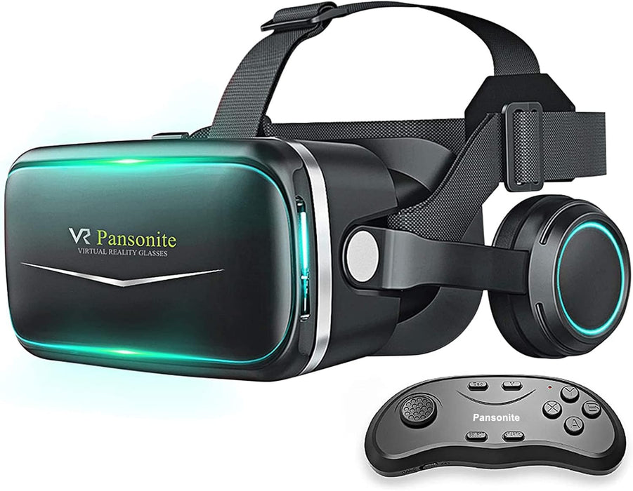 Pansonite Vr Headset with Remote Controller 3D Glasses Virtual Reality Headset for VR Games & 3D Movies