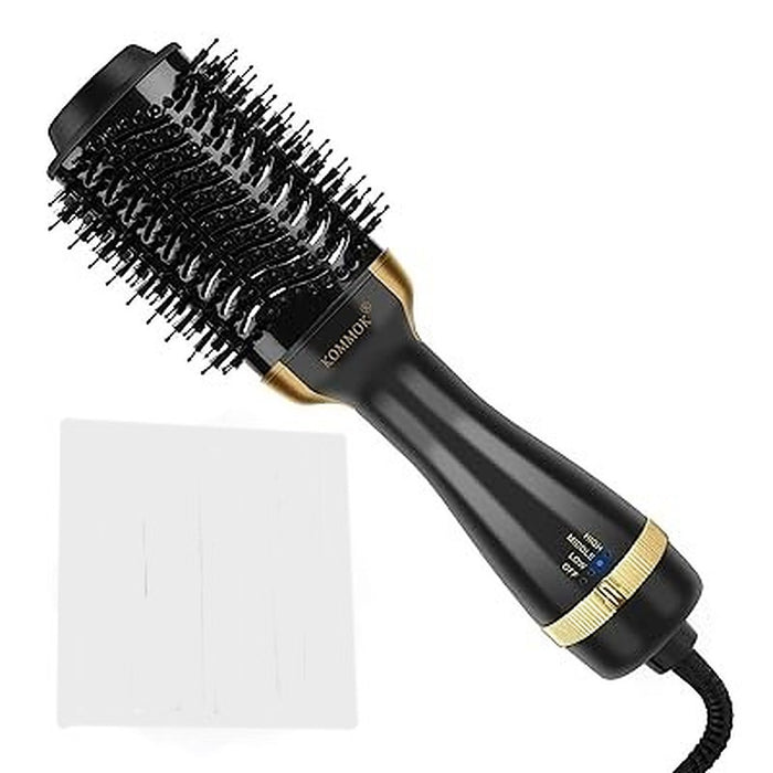 KOMMOK Hair Dryer Brush, One-Step Volumizer Hot Air Brush Straightener Curler 4 in 1