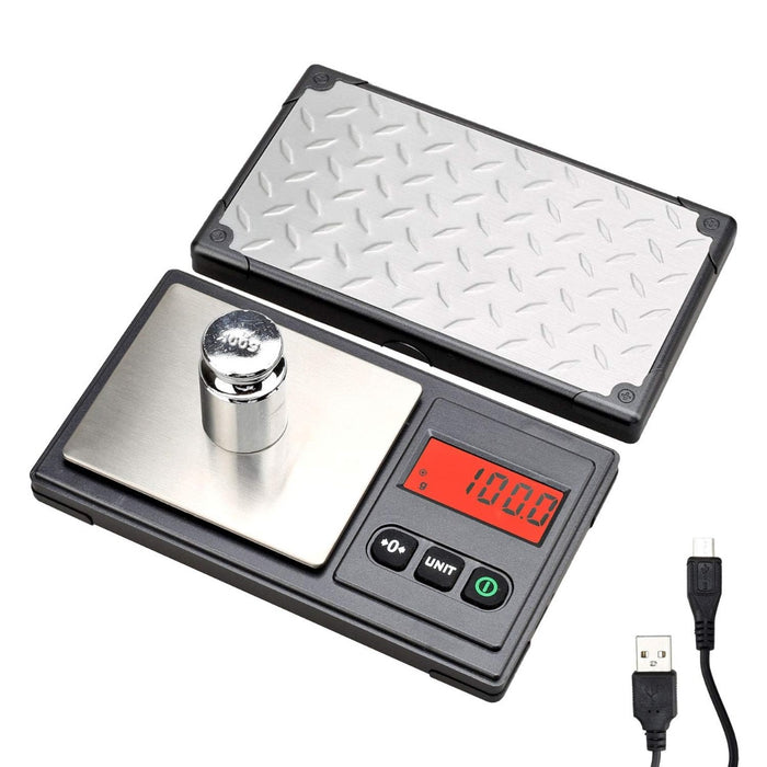 Weigh Gram - Gram Scale 220g / 0.01g, Digital Pocket Scale with 100g Calibration Weight - Black