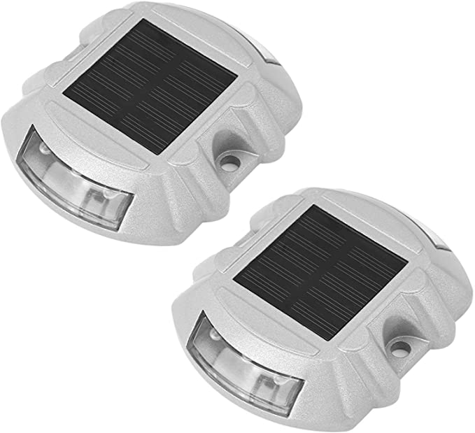 FILFEEL 6 LED Solar Road Stud Lights, Driveway Road Stud Lamp - 4 PACK