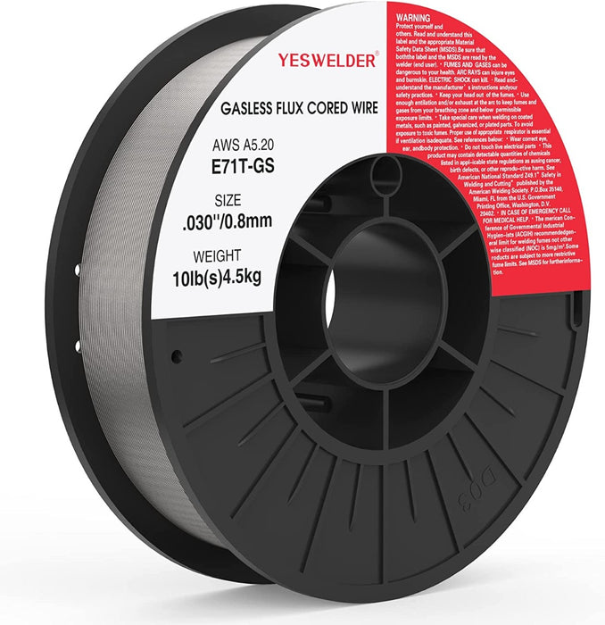 YESWELDER Flux Core Mig Wire, Mild Steel E71TGS.035-Diameter, 10-Pound Spool