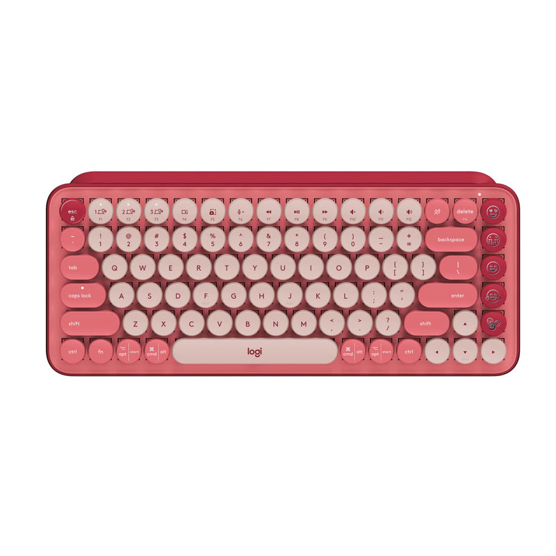 Logitech POP Keys Bluetooth Wireless Mechanical Tactile Switch Keyboard with Customizable Keys - Pink