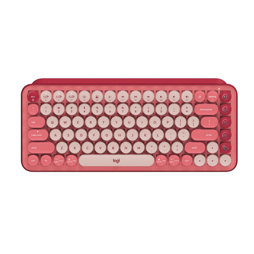 Logitech POP Keys Bluetooth Wireless Mechanical Tactile Switch Keyboard with Customizable Keys - Pink