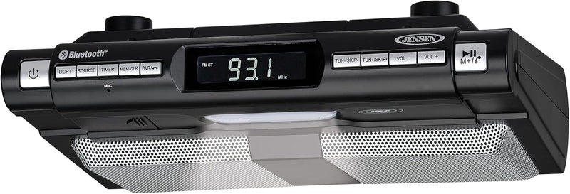 Jensen Under Cabinet Kitchen Bluetooth Home Music System - Black Edition