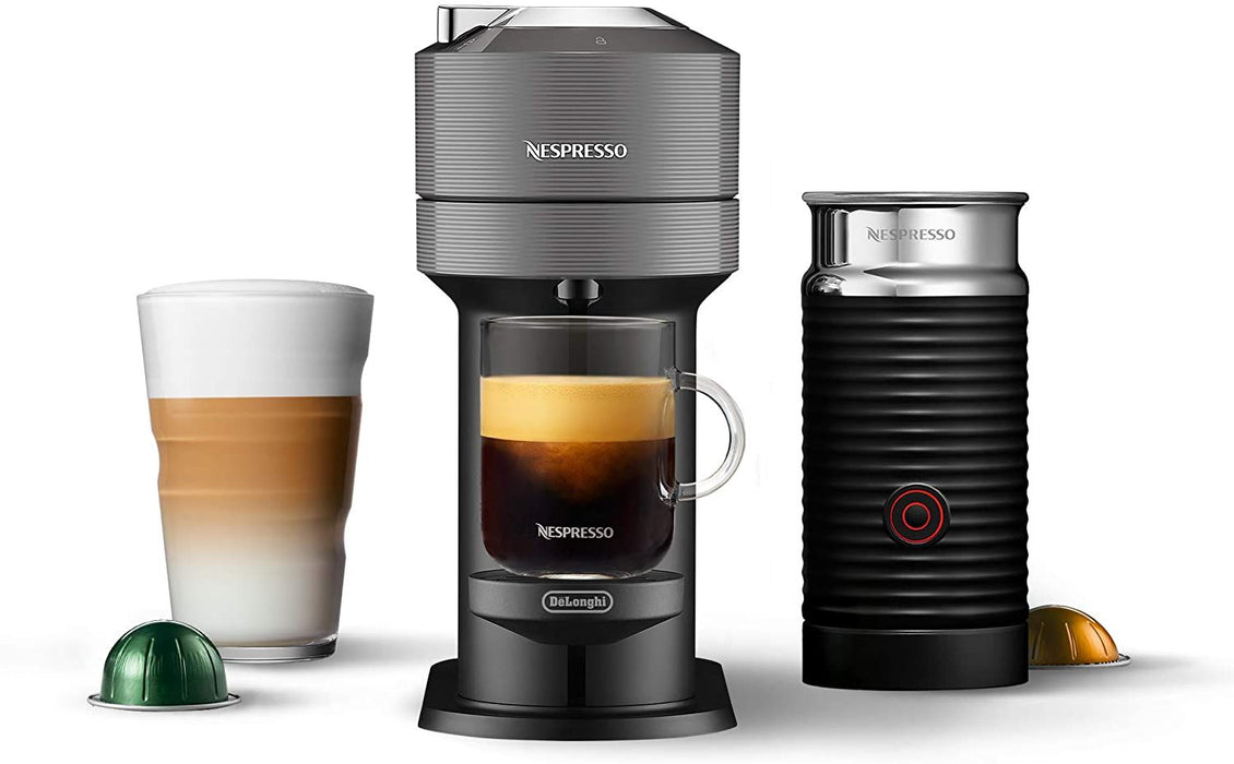Nespresso Vertuo Next Coffee and Espresso Maker with Aeroccino Milk Frother - Grey (Refurbished)