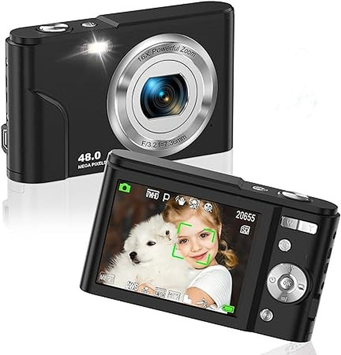 Oiadek DC-301 Digital Camera- Upgraded 48MP Autofocus FHD 1080P Small Digital Camera (No battery)