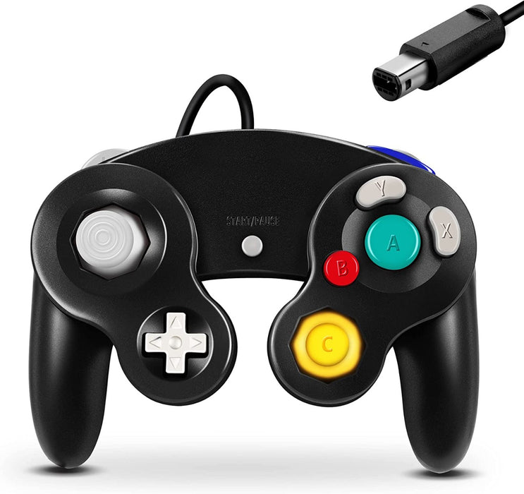 FIOTOK Gamecube Controller Classic Wired Controller for Wii Nintendo Gamecube (Black)