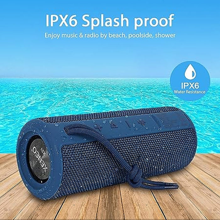 XENEO X1 Portable Bluetooth Wireless Speaker Waterproof with FM Radio-Blue