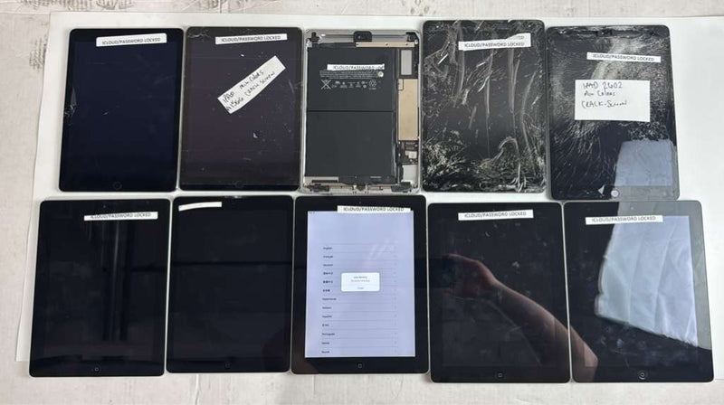 Lot of 10 - Mix Apple iPad Models  16GB - ASIS