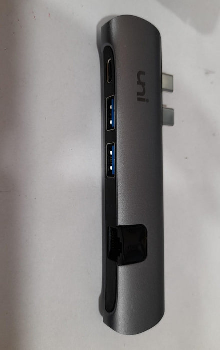 Uni  USB-C 5 in -1-Type-C Dual Hub with HDMI/RJ45/2x USB3.0