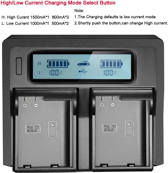 DC-LCD Dual LCD Battery Charger SR LP-E6 LP-E6N Dual Channel Digital Charger with LCD Display