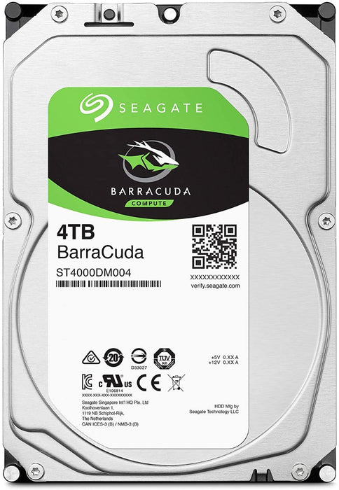 Seagate BarraCuda ST4000DM004 4TB 5400 RPM 256MB Cache SATA 6.0Gb/s 3.5" Hard Drives