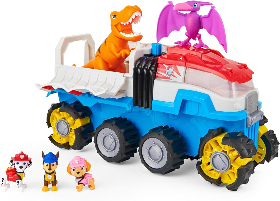 Paw Patrol Dino Rescue Motorized Vehicle with 3 Action Figures and 2 Dinosaur Toys