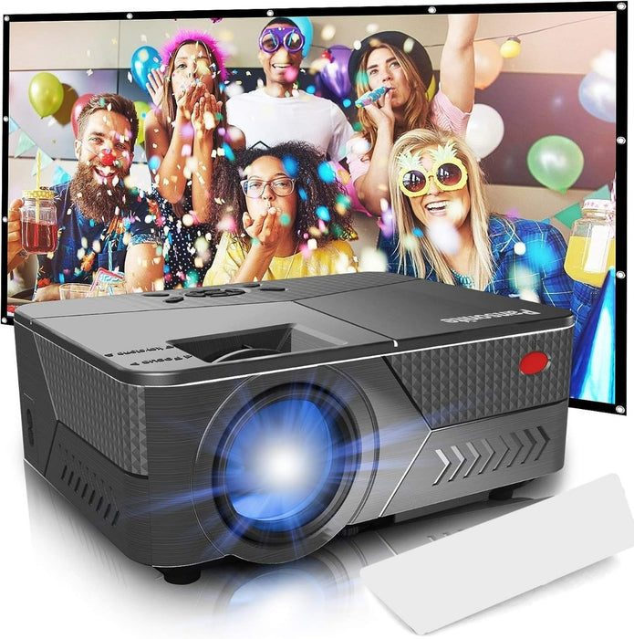 Pansonite Mini Projector with High Brightness Support 1080P and 200'' Display( No Remote)