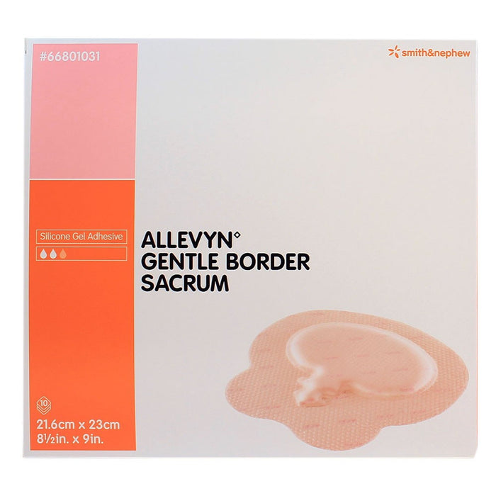 Smith & Nephew Allevyn Gentle Border Adhesive Dressings - 8.5" x 9" - 66801031 - 10 Pack