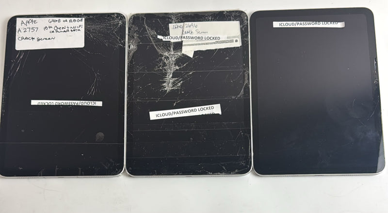 Lot of 3 Mix iPad Models - 2x Apple iPad A2696