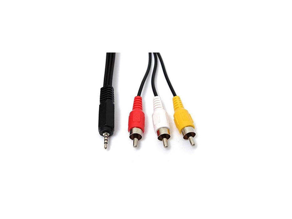 2.5mm To Video RCA Cables - Red, White, Yellow