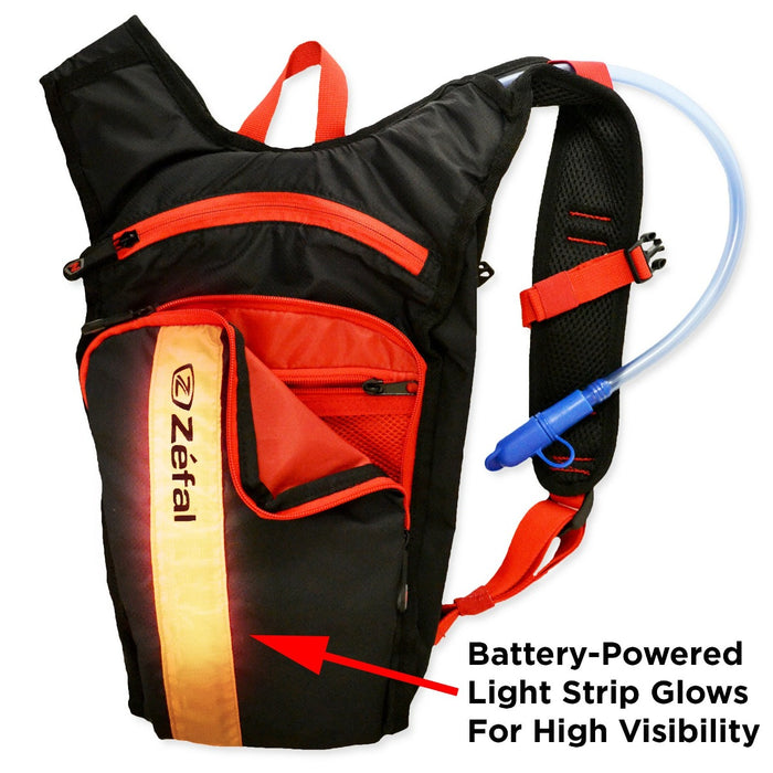 Zefal 5057- 1.5 Liter Hydration Pack - Light Up Strip