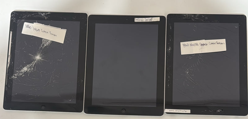 LOT OF 3 - Apple iPad 4th Gen A1458+A1460 Wi-Fi 16GB - ASIS