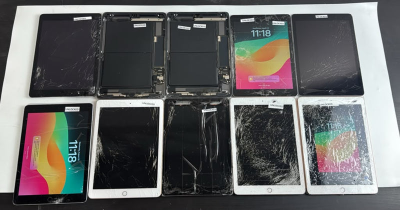 Lot of 10 - Apple iPad (6th Generation) 9.7-inch 32GB A1893 Mix Colors - AS-IS