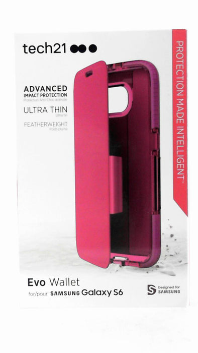 Tech21 Evo Wallet For Samsung Galaxy S6 Card Slot Folio Protection Pink