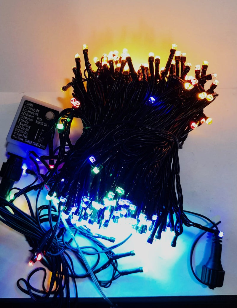 LED Multicolor Christmas String Lights Outdoor/Indoor-Extendable Green Wire