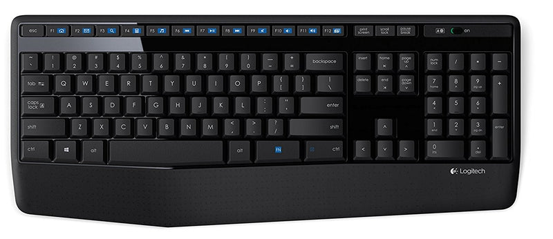 Logitech K345 Wireless Full-sized Keyboard with Palm Rest - Black