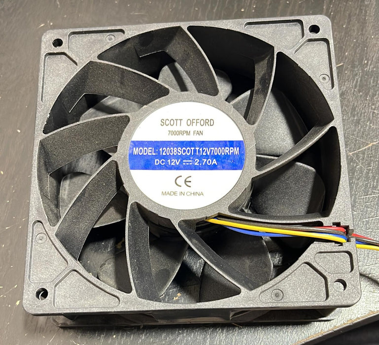 Scott Offord 7000RPM 12038 Miner Cooling Fan 12V 2.7A - Black