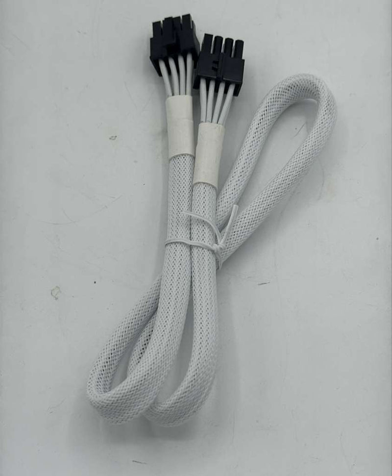 White Sleeved 8 pin to 4+4 Pin CPU Cable