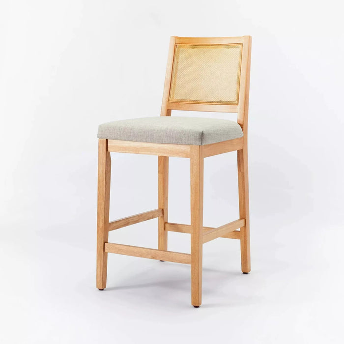 Threshold x Studio McGee - Oak Park Cane Counter Height Stool - Beige