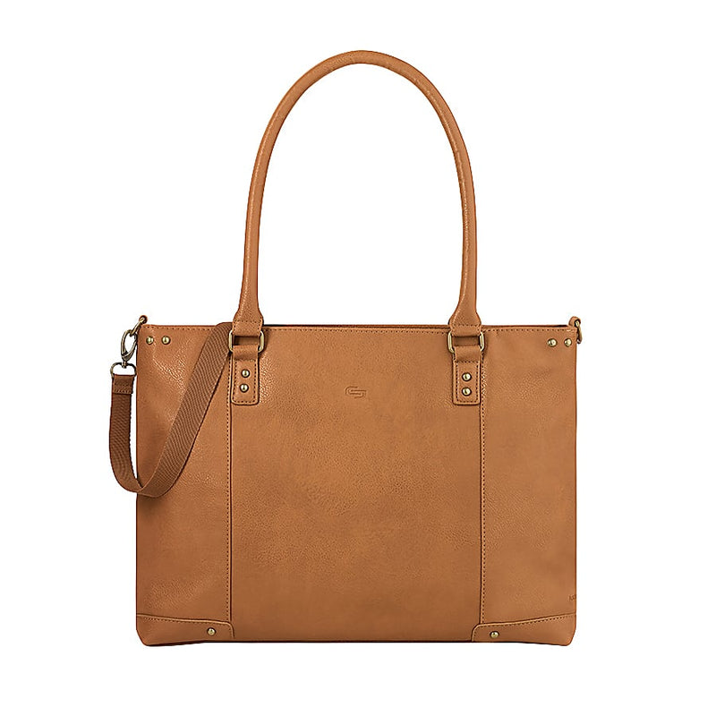 Solo Greenwich 15.6" Ladies Laptop Tote - Tan/Burgundy