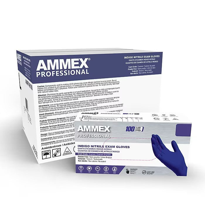 Ammex Professional Series Powder Free Nitrile Exam Gloves - 1000PCS - AINPF44100