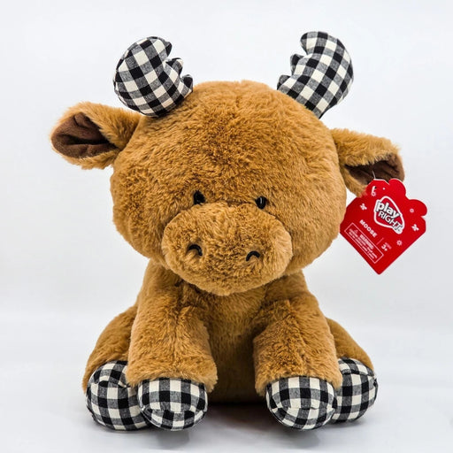 12" Plaid Moose Plush Buffalo Check Play Right Stuffed Animal