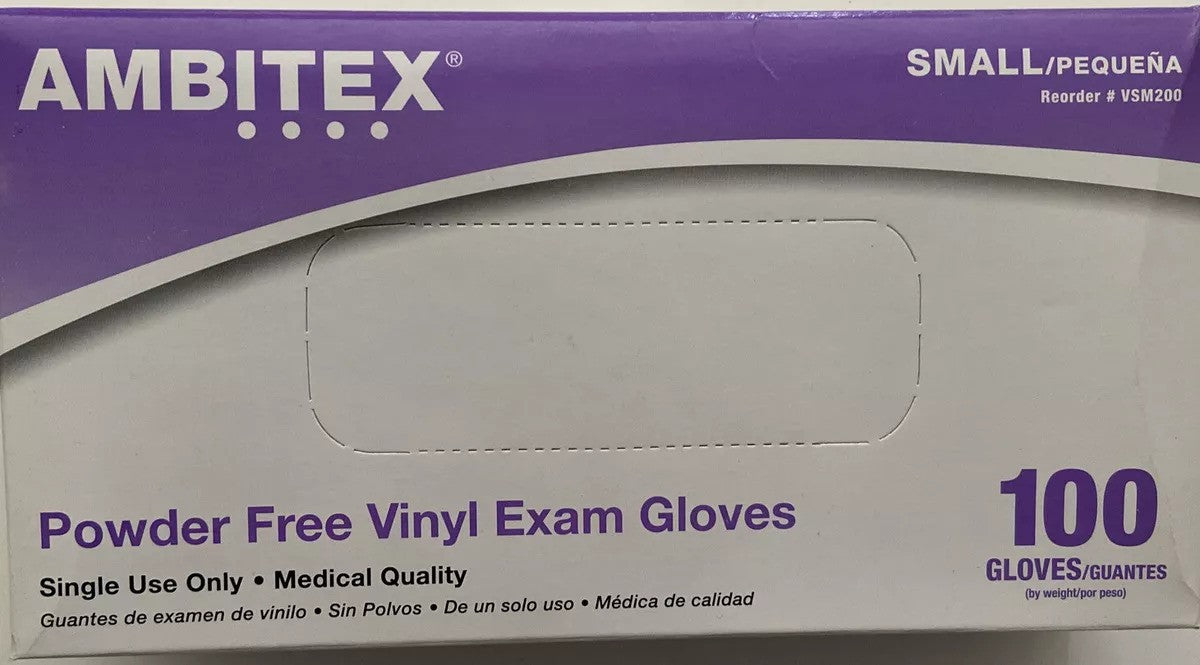 AMBITEX Vinyl Powder Free Exam Glove Medium VSM200 - 1000CT